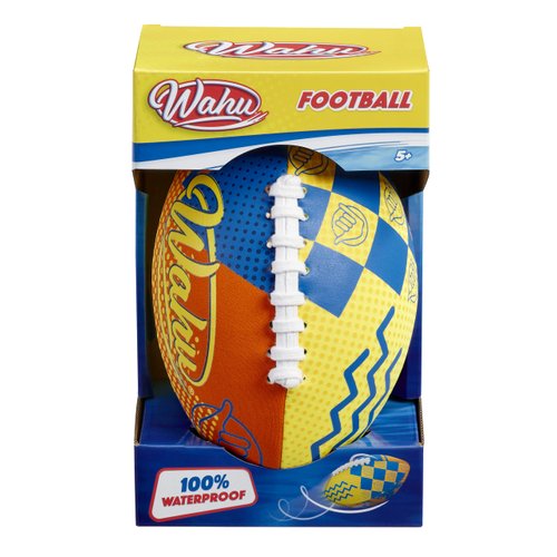 Wahu 100% Waterproof Beach Football with Real Laces for in and Out of Water Play, 9" Outdoor Football for Pool and Beach Games, Orange