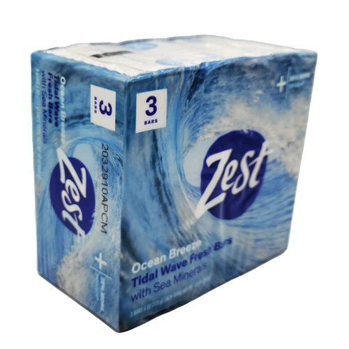 Zest Bar Soap 3 ct, ocean breeze, 12 Ounce