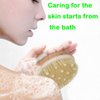 Dry Body Brush, Natural Bristle Bath Brush, ,Body Brush Lymphatic Drainage, Exfoliate, Stimulate Blood Circulation, Remove Dead Skin Toxins and Cellulite