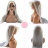 Valiilo Grey Wig Human Hair 22 Inch Lace Front Wigs Human Hair 13x4 HD Lace Front Wigs 180% Density Grey Wigs Human Hair Straight Grey Human Hair Lace Front Wigs Pre Plucked for Women