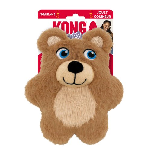 Kong Snuzzles Kiddos Teddy Bear Dog Toy, Small, Brown