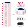 30 Rolls 15000pcs White Price Gun Labels for Mx-5500 Labeller White Pricemarker Stickers Plus 3 Piece Refill Ink Rolls