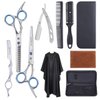 Marhaba AS Hair Cutting Scissors Kit - Professional 10 Piece Barber Scissors Set with Hair Scissors Thinning Shears for Hair Cutting, Stainless Steel Barber Scissors with Cape and Feather Razor