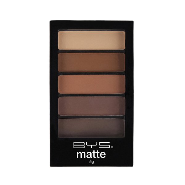 BYS 5 Shades Eyeshadow Compact Eye Makeup Palette with Applicator - Matte Desert Safari
