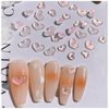 200 Pcs Glitter Clear Pink Heart Nail Art Charms Mixed Size 3D Love Hearts Nail Rhinestones Resin Crystal Nail Jewelry Acrylic Nail Supplies Women Valentine's Day Manicure Decoration Accessories