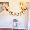 Meygajoe Pre-Strung Happy Birthday Banner - Rainbow Happy Birthday Garland - Natural Handmade Wool Letters & Balls, Reusable Birthday Party Decorations & Party Supplies,Ready-to-Hang - 6Ft