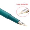 Hongdian Green Forest Fountain Pen Blade Nib Classic Design Calligraphy Pen with Converter and Metal Pen Case Set
