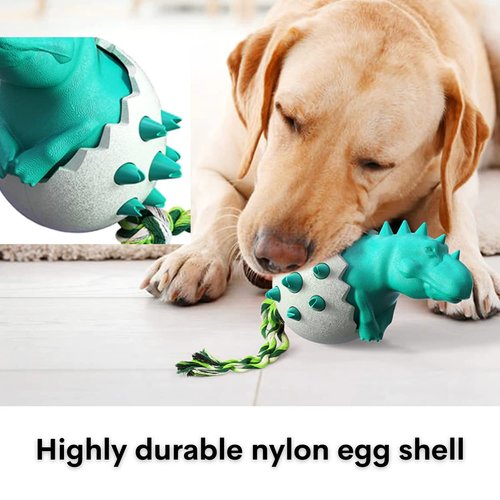 Pawfect Dog Teething Toy | Durable Rubber Chew Toy for Aggressive Chewers, Interactive Dog Fetch Toy with Rope (Blue)