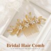 JAKAWIN Crystal Wedding Hair Comb Gold Flower Hair Piece Bride Accessories For Women Bridal Decorative
