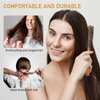 Ball-Tipped Round Hair Brush with Wooden Handle and Nylon Bristles for Short Hair, Bangs, Men's Beards, and Blow Drying