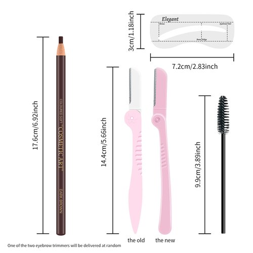Ownest 6 Pcs Pull Cord Peel-off Eyebrow Pencil Tattoo Makeup and Microblading Supplies Set for Marking, Filling and Outlining, Waterproof and Durable Permanent Eyebrow Liner -Dark Brown