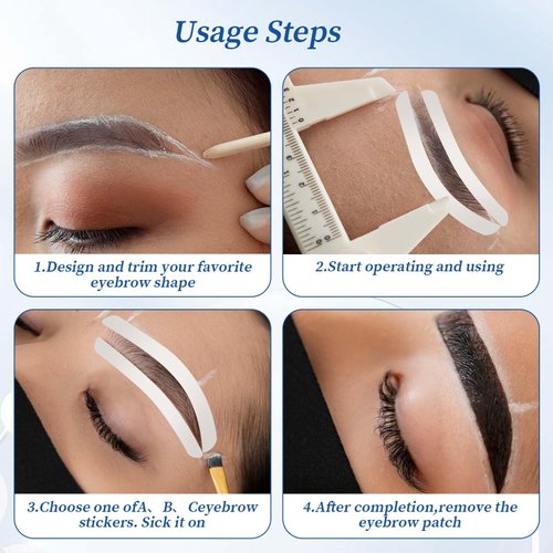 Tyqour 12Pairs Eyebrow Stencils Stickers Disposable Eye Brow Stencil Kits Adhesive Eyebrow Stencils Disposable Eyebrow Template for Brows Shaping