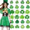 St Patricks Day Tattoos Glitter Shamrock Temporary Tattoo Stickers, Waterproof Saint Patricks Day Green Clover Tattoos Face Body Art Make up Deco Irish Party Favors (Medium, Count, 24)