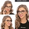 AQWANO Stylish Cat Eye Computer Reading Glasses Women Oversized Designer Blue Light Block Eyeglasses Readers Anti UV400 Eyestrain with Sping Hinge, Black 2.0