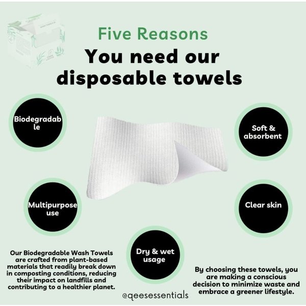 Eco Friendly Disposable Towels, Biodegradable Face Towels Makeup Remover Non Toxic Face Wipes Disposable Washcloth Sensitive Skin Wash Cloth