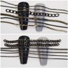 JERCLITY 1 Box 12 Strips Nail Chains for Nail Art Black Alloy Metal Nail Art Chains Black Nail Charms Punk Nail Studs Black Chain Jewelry Accessories for Women Nail Art