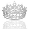 YARIEW Small Silver Crystal Crown for Little Girls Flower Bouquets Accessories Rhinestones Wedding Cake Topper Birthday Crown for Kids Cake Decorations
