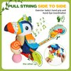 Jollybaby Musical Activity Pull String Hanging Toy for Baby Stroller Car Seat Crib Play Gym, Plush Stuffed Toucan Toy for Carseat with Music Teether Rattles, Sensory Toy for Baby Gift