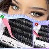 Fluffy Lash Cluster Eyelash Extensions 14-25mm Thick Lash Clusters 60D+80D D Curl Wispy Individual Lashes 280pcs False Eyelashes DIY Plant Fibers Lash Extension, by Yaiseiko