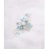 Aimimier Bridal Crystal and Pearl Hair Comb Blue Opal Back Comb Bohemian Wedding Headpiece Prom Party Festival Hair Accessories for Women