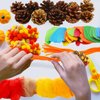 Qyeahkj Thanksgiving Pinecone Trukey Craft Kit for Kids (Makes 16), Fall Crafts Ornament for Kids Teens Adults Thankful Dinner Party Activity Supplies Classroom Project Table Centerpiece Decorations