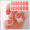 JERCLITY 24 Sheets Glitter Solid Color Nail Polish Strips Stickers with Nail File Self-Adhesive Nail Strips Stick On Nail Stickers Full Nail Wraps for Women Girls