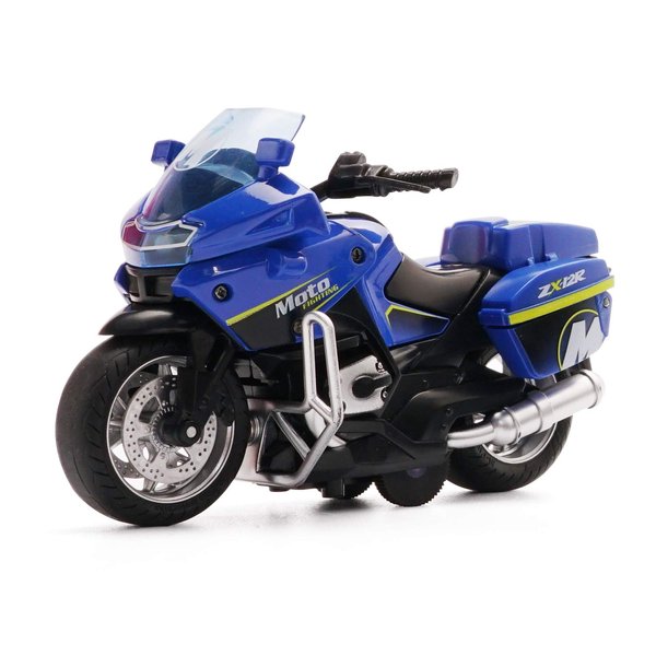 YA LE MING Die-Casting Motorcycle Toys,with Light and Music Toys Motorcycle Model, Toy Motorcycle for Kids 3-9 (Blue)