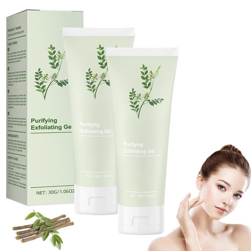 2 PCS Purifying Exfoliating Gel, 2024 New Exfoliating Gel, Exfoliating Scrub, Moisturizing Cleanses Skin Give,Deep Cleansing Face and Body Exfoliating Scrub Gel for Various Skin Types