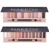 2 Pcs 12 Colors Eye Shadow Palette,Nude Matte Smokey Shimmer Glitter Eyeshadow Palette,Blendable Rich Colors,Waterproof Beauty Makeup Palette Kit with Double-Ended Makeup Brush(A+B)