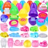 24 Pcs Prefilled Easter Eggs with Mochi Squishy Toys, Easter Eggs with Glitter Mini Soft Animals, Squishy Stress Relief Toys for Easter Basket Stuffers, Easter Eggs Hunt, Classroom Prize Supplies