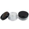 50 New Empty 5 Grams Acrylic Clear Round Jars - BPA Free Containers for Cosmetic, Lotion, Cream, Makeup, Bead, Eye shadow, Rhinestone, Samples, Pot, Small Accessories 5g/5ml (BLACK LID)