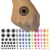 Spiral Swirl in Circle Temporary Tattoo Water Resistant Fake Body Art Set Collection - White (One Sheet)