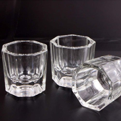 4 Pcs Mini Glass Crystal Cup Nail Art Acrylic Liquid Powder Dappen Dish Bowl Glassware Nail Art Tools