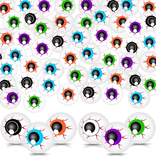 Seifar 48 Pcs Halloween Eyeballs 1.6 in Plastic Scary Eye Balls Realistic Ping Pong Eyeballs Horror Props Fake Colorful Table Tennis Balls for Kids Adults Halloween Party Terror Props Decor
