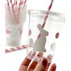 Bunny Party Cups - 12 Set Plastic Lids Straws Somebunny is One First Birthday