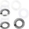9 Pieces Full Circular Stretch Comb Flexible Plastic Circle Comb Stretch Hair Comb Headband Hairband Holder for Women Girls, 3 Colors (Black, White, Clear)