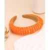 Wecoe Orange Headband Fashion Rhinestone Headband Women Padded Headband Fancy Bling Diamond Sparkle Crystal Beaded Headband Cute Hair Band Holiday Hair Accessories For Women Girls Gifts