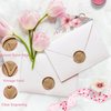 50 Pcs Gold Heart Wax Seal Stickers, Gold Envelope Seal Stickers Envelope Seals Self Adhesive Gold Stickers for Wedding Party Birthday Christmas
