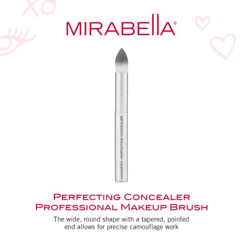 Mirabella Perfecting Concealer Brush, Premium Professional Makeup Brush Collection, Cruelty-Free Synthetic Bristle Brush, Hand-Sculpted Brushed Aluminum Handle, Luxury Blending Brush for Makeup
