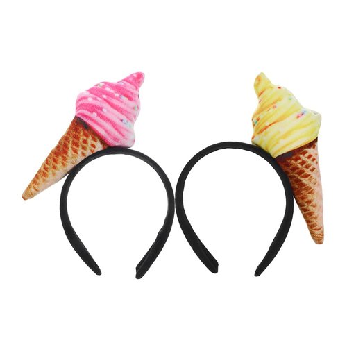 FRCOLOR 2pcs Ice Cream Headband Head Bands for Hair Decorative Headbands Party Headbands Hair Bands for Women Headbands for Women Womens Hair Bands Cosplay Women's Accessories Fabric