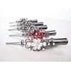 Dark silver alligator hair claw clips with flowers and crystals (Primary color: Gray)