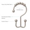 Amazer Shower Curtain Hooks, Rust-Resistant Metal Double Shower Curtain Rings for Curtain Rolling Shower Hooks, 12PCS Shower Rings for Bathroom Shower Curtain Rod, Nickel
