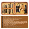 FAMILIFE Manicure Set, Professional Manicure Kit Nail Clipper Set Stainless Steel Pedicure Tools Kit Portable Grooming Kit with Leather Travel Case for Women Girl Men (Brown)