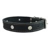 Genuine Leather Studded Dog Collar, Black, 1.5" Wide. Fits 16.5"-20.5" Neck Size Amstaff
