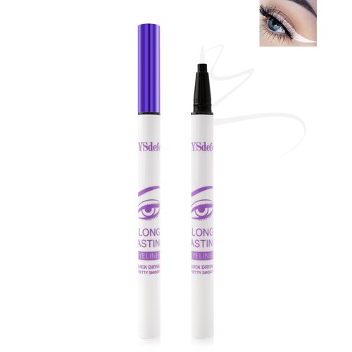 Liquid Eyeliner Pencil-Waterproof Long Lasting White Matte Eye Liner Pen,Quick-drying High-pigmented Colored Eyeliner,Ultra-Fine Tip Eye Liner,Thanksgiving Colorful Eye Makeup Gift for Women-03 White