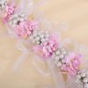 BERYUAN Flower Girls Flower Pearls Crown Headband Lace Bowknot Pearls Headband Flower Crown Wreath Handmade Adjustable Tiara Floral Wreath With Ribbon Halo Headbands for Teen Girls (pink)