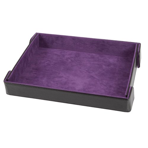 Forged Dice Co. 9.5 Inch Magnetic Folding Dice Tray - Portable Folding Dice Rolling Tray for use as DND Dice Tray D&D Dice Tray or Dice Game - Quiets Rolling Metal Dice and Folds Flat - Purple