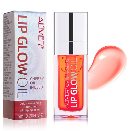 Lip Oil,Lip Glow Oil,Plumping Lip Oil Tinted,Hydrating Gloss Tinted Lip Balm,Long Lasting Nourishing Non-sticky Fresh Texture for Color Reviver (Coral)