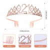 JasperKino 21th Birthday Sash and Tiara Set Rose Gold Birthday Sash Crown Birthday Party Favors Supplies for Girls Birthday Party