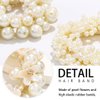Fashey Pearl Hair Ties Flower Elastic Ponytail Holder Rhinestone Hair Scrunchies 3 Pcs Pearls Hair Accessories for Women (Type A)